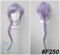 Qiqi Genshin Impact peruka wig cosplay fioletowa z warkoczem długa