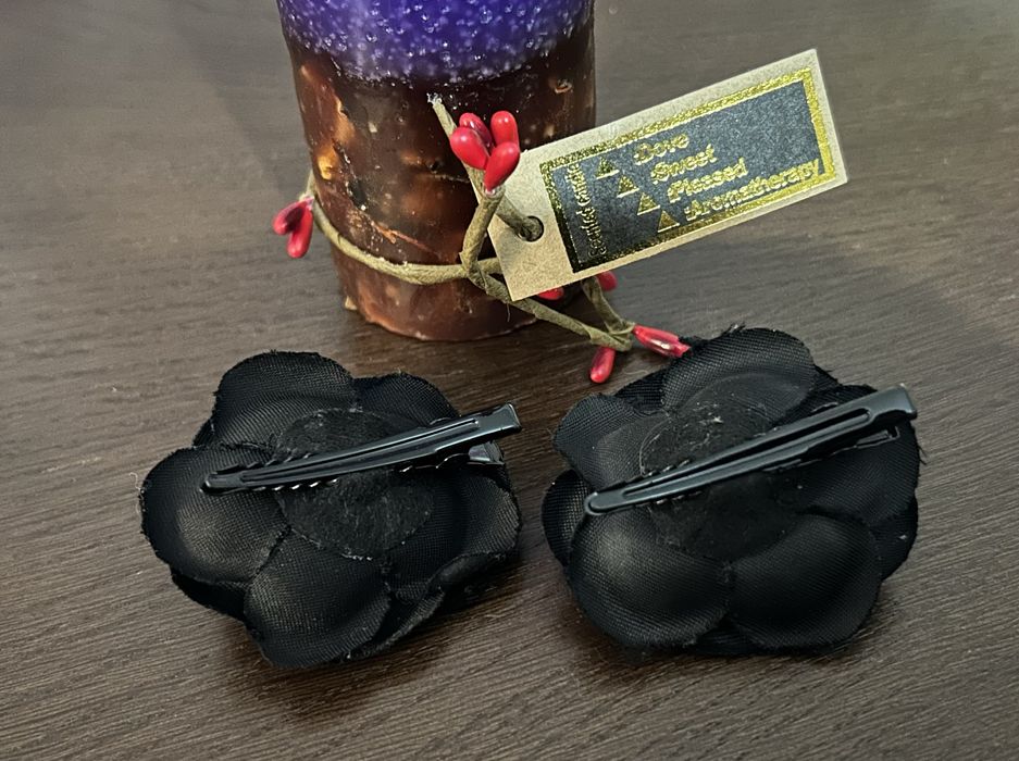 Czarne róże przypinki do włosów spinki