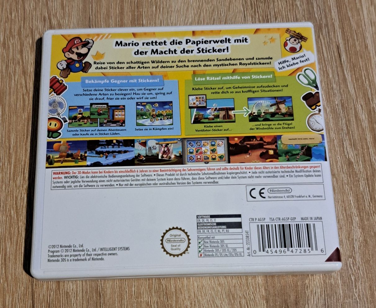 Paper Mario Sticker Star Nintendo 3DS Komplet Ideał