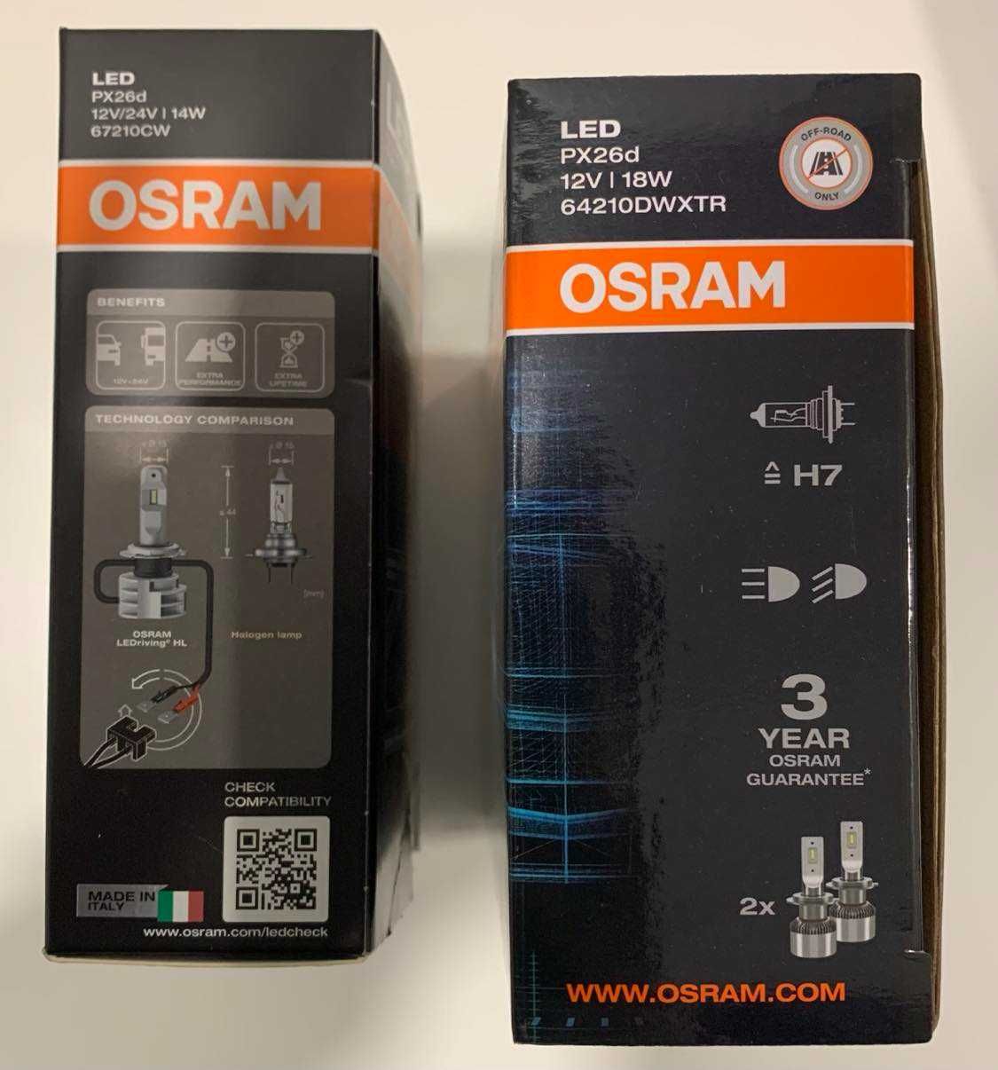 Lâmpadas H7 Led Osram e outras