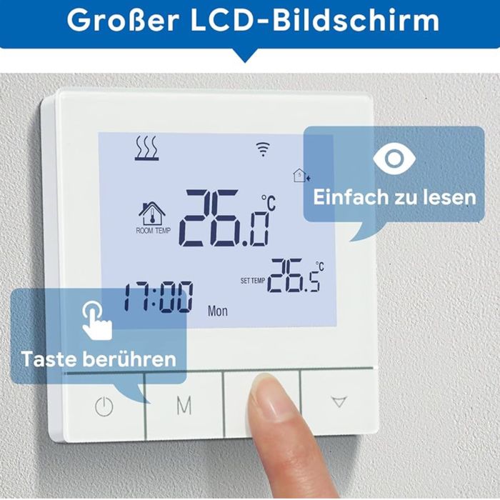 Termostata Beok TDS75-WIFI-WP do wodnego ogrzewania podłogowego