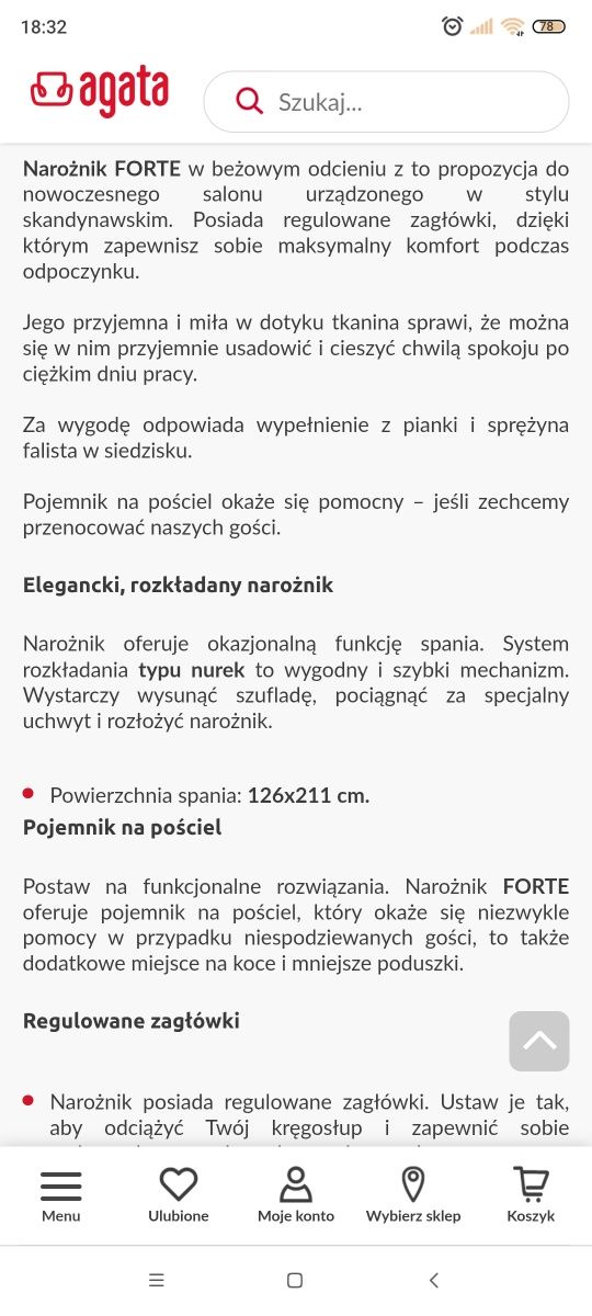 Narożnik rozkładany Forte