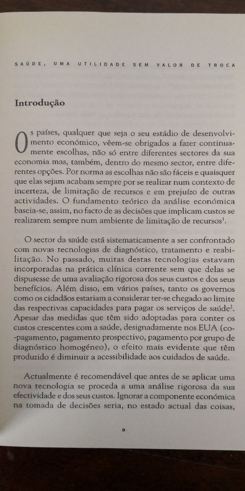 Saúde - uma utilidade sem valor de troca