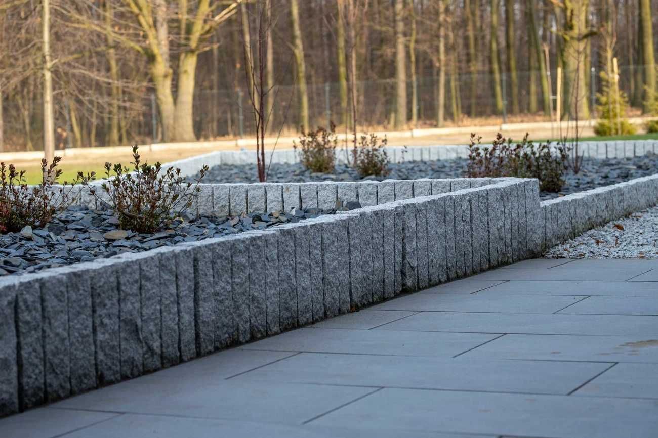Palisada Granitowa Szara Łupana