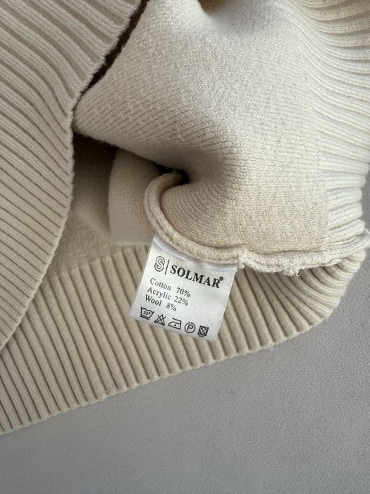 Молочна трикотажна кофта Solmar, котонова, з комірцем, базова, xs-s