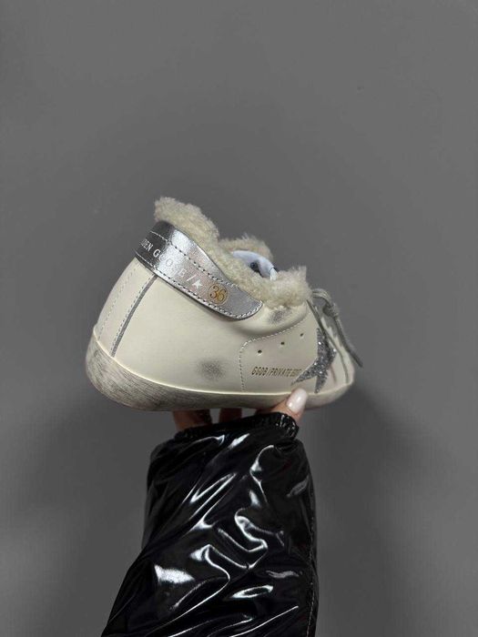 Кросівки зимові Golden Goose Ballstar Silver Star premium з хутром