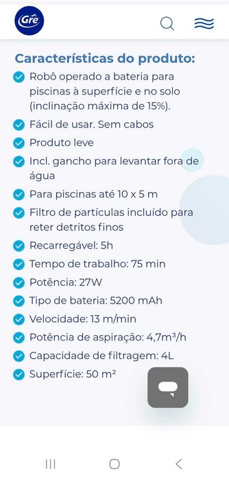 Aspirador robot wet runner plus