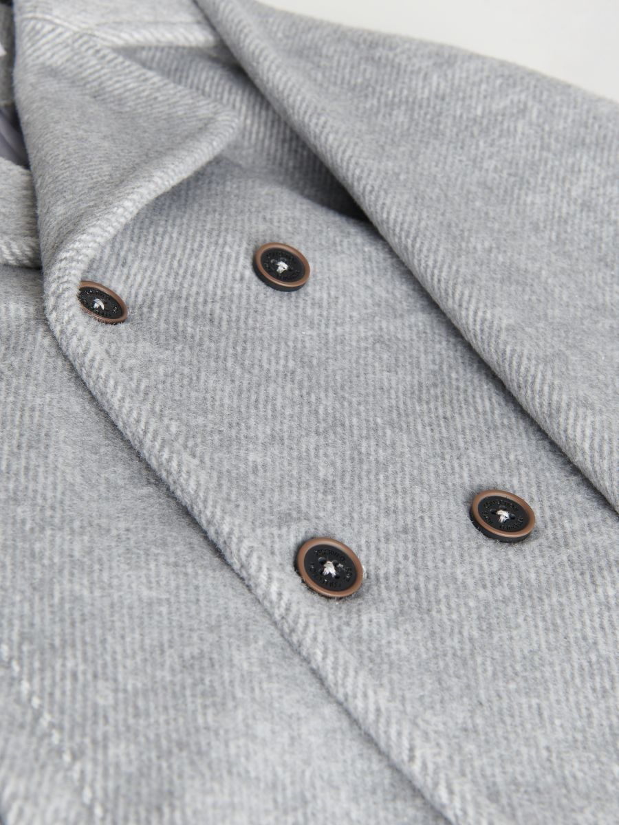 Melanżowy płaszcz chłopięcy r. 104 Reserved szary płaszczyk kurtka