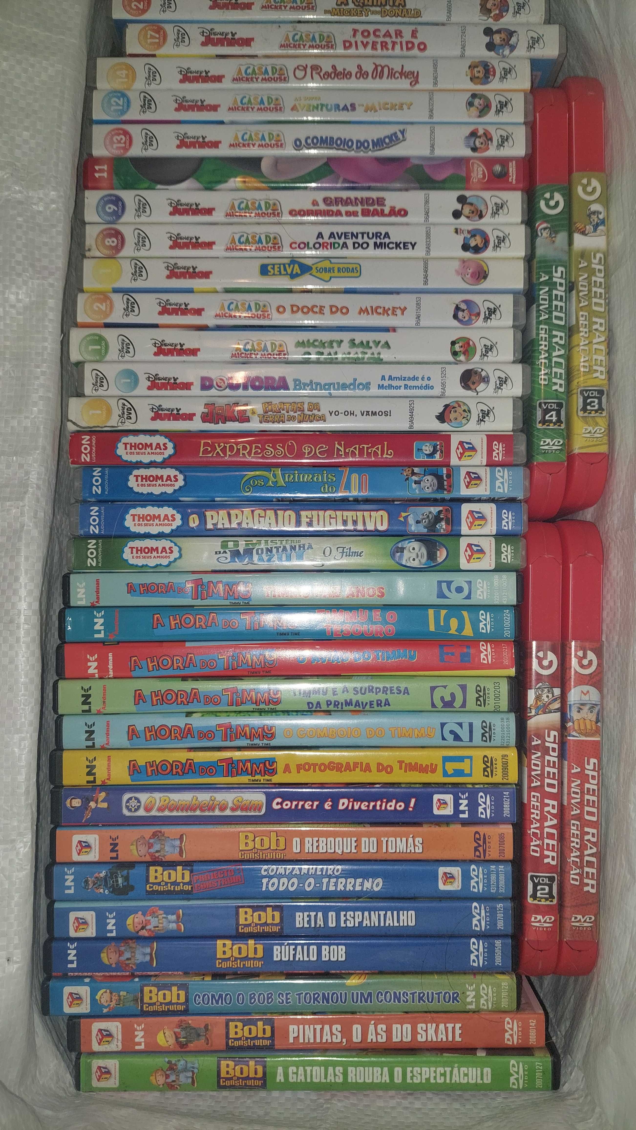 DVD infantis (Disney Junior, Thomas, Timmy, entre outros)