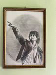 Mick Jagger, Rolling Stones,  rysunek na kartonie