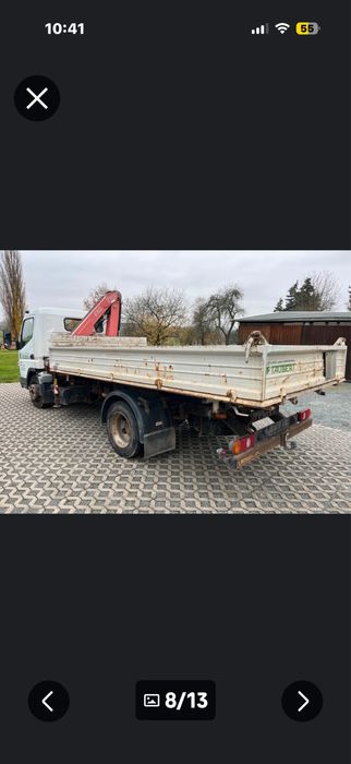 Mitsubishi canter com grua e bascúla