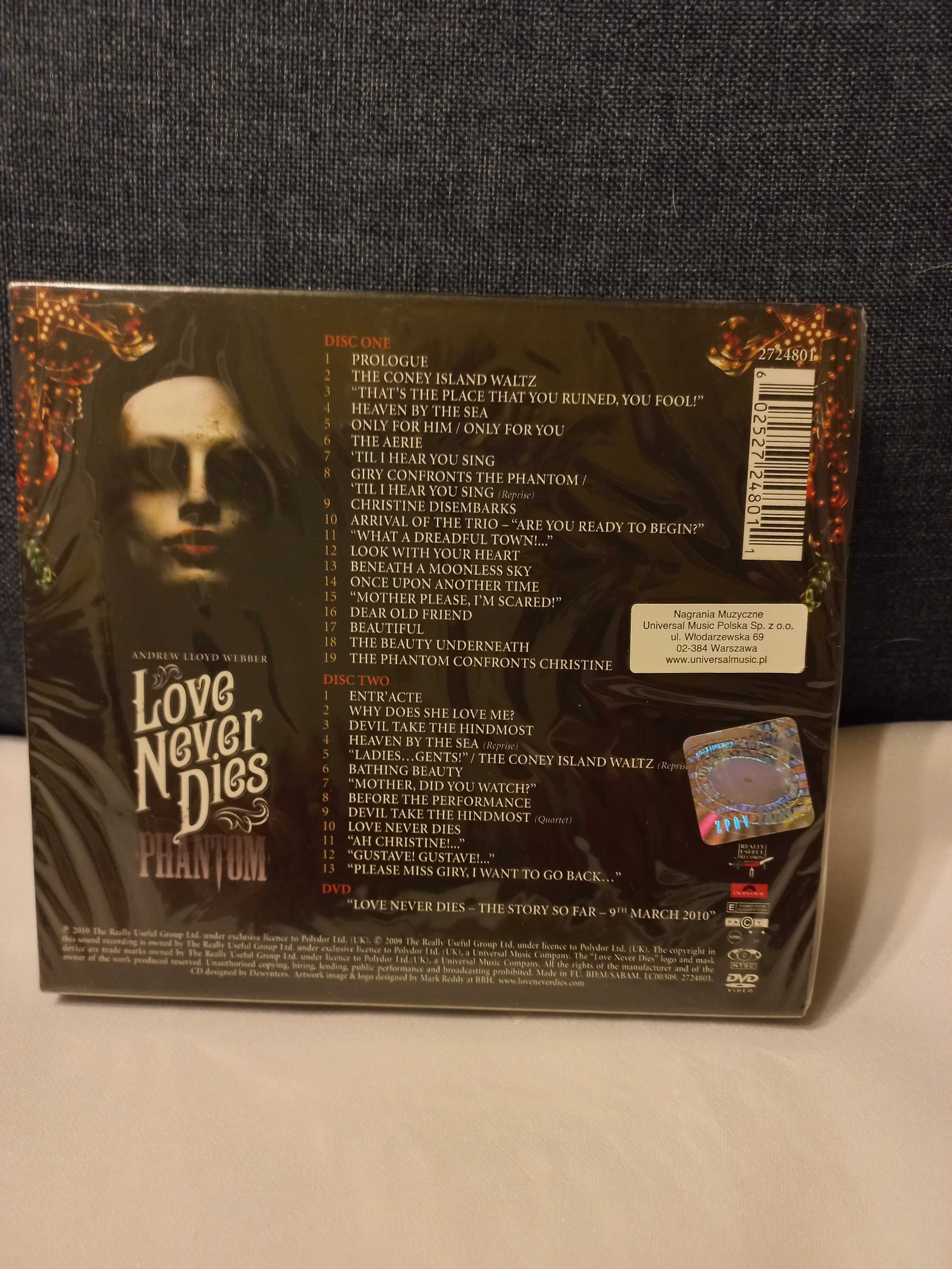 CD+DVD -Andrew Lioyd Webber - Love never dies  (2CD + DVD)