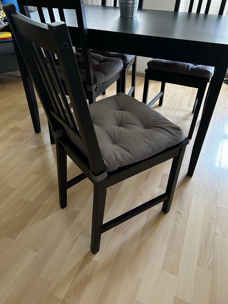 Jak nowe! Ikea STEFAN 4 krzesła z drewna z poduszkami + gratisy