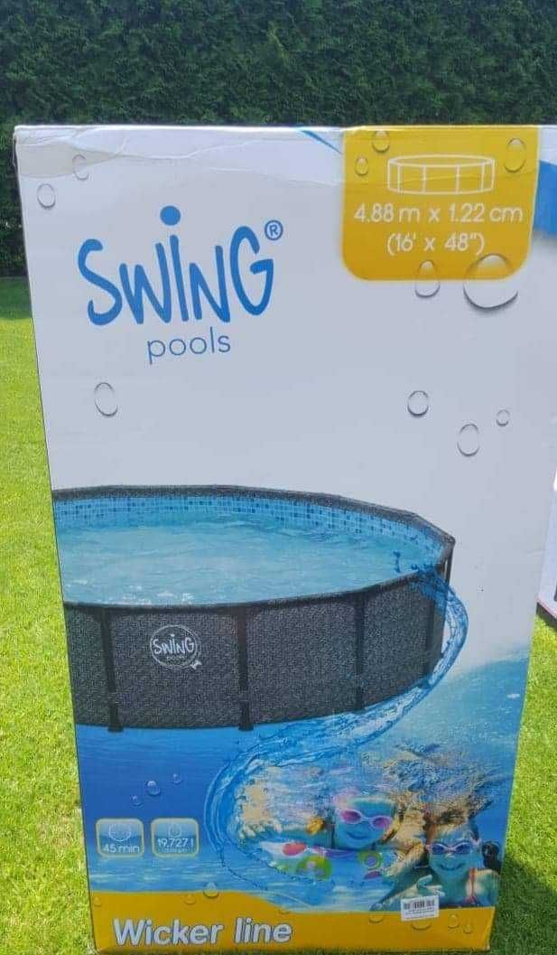 Basen stelażowy SWING POOLS 4.88 X 1.22M, Wiklinowy