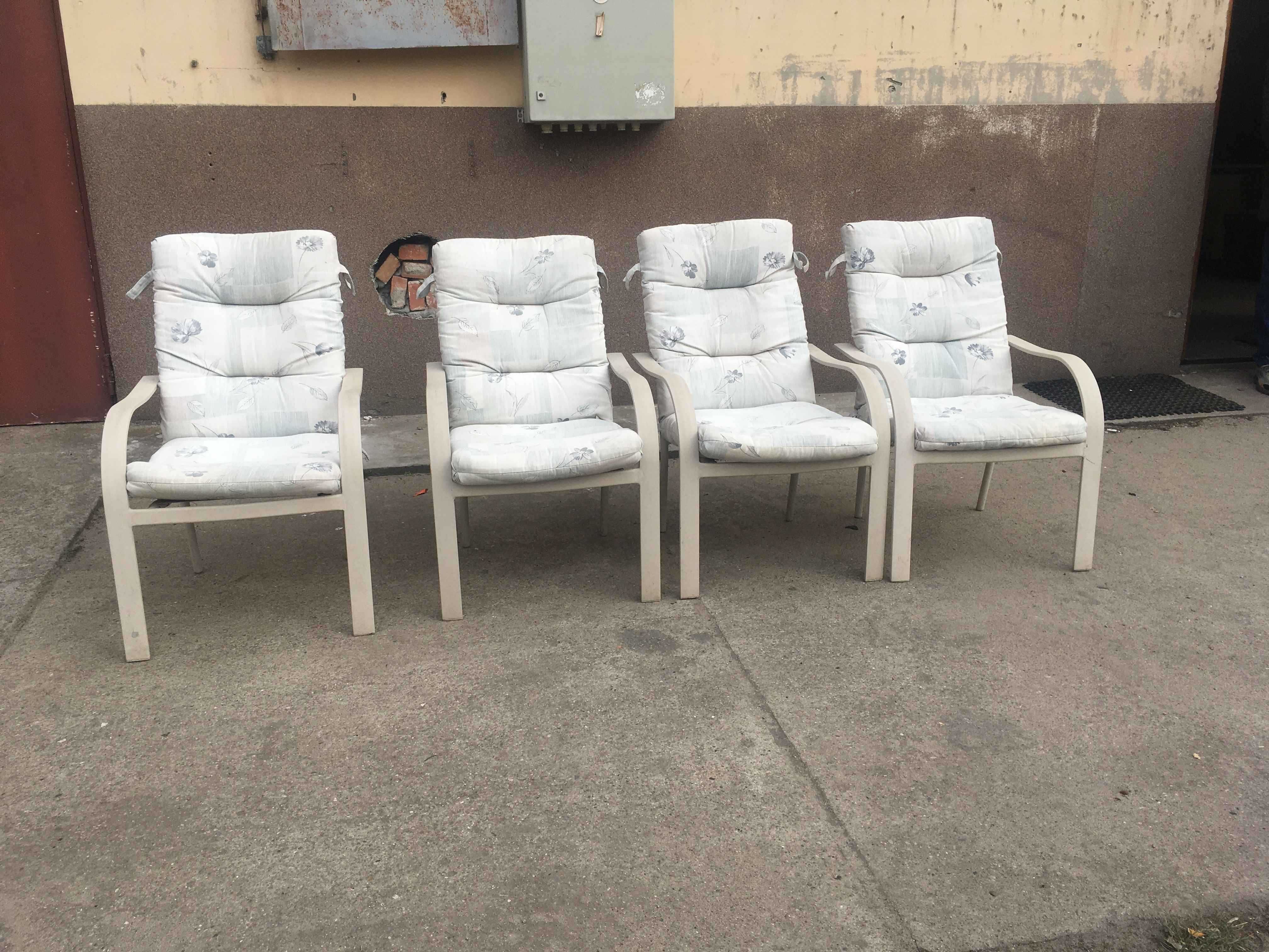 Krzesła fotele ogrodowe tarasowe  aluminiowe poduchy