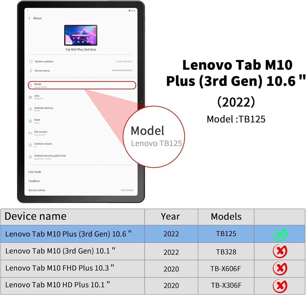 EasyAcc Etui, Klawiatura QWERTZ Do Lenovo Tab M10 Plus 3 gen.