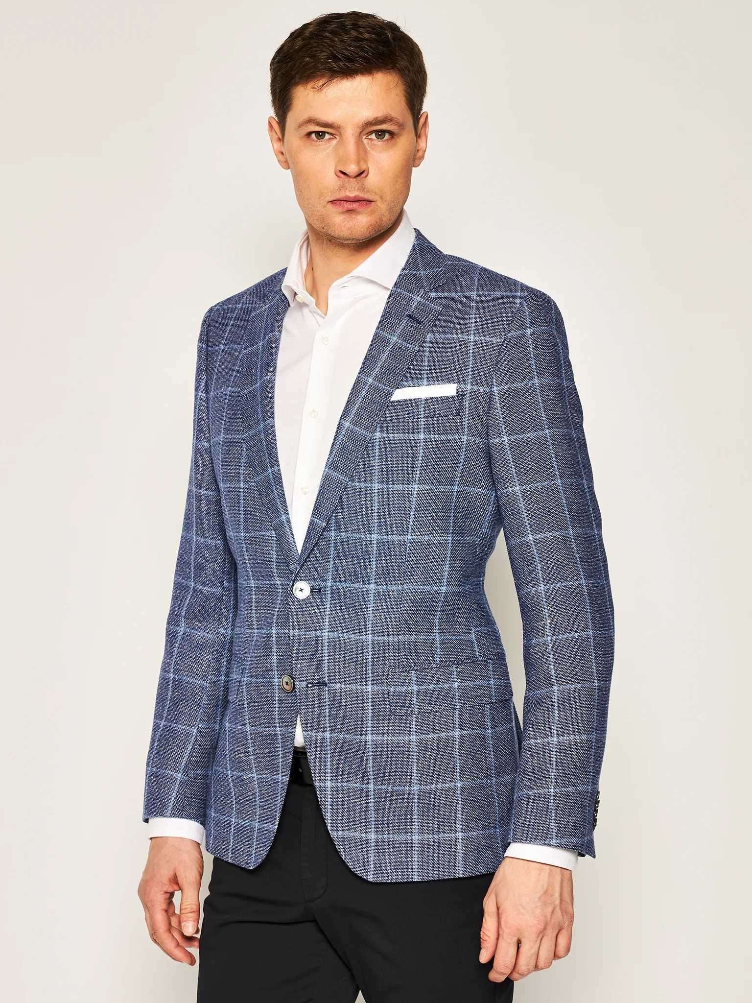 Елегантний спортивний піджак блейзер Hugo Boss Wool Linen Slim Fit 54