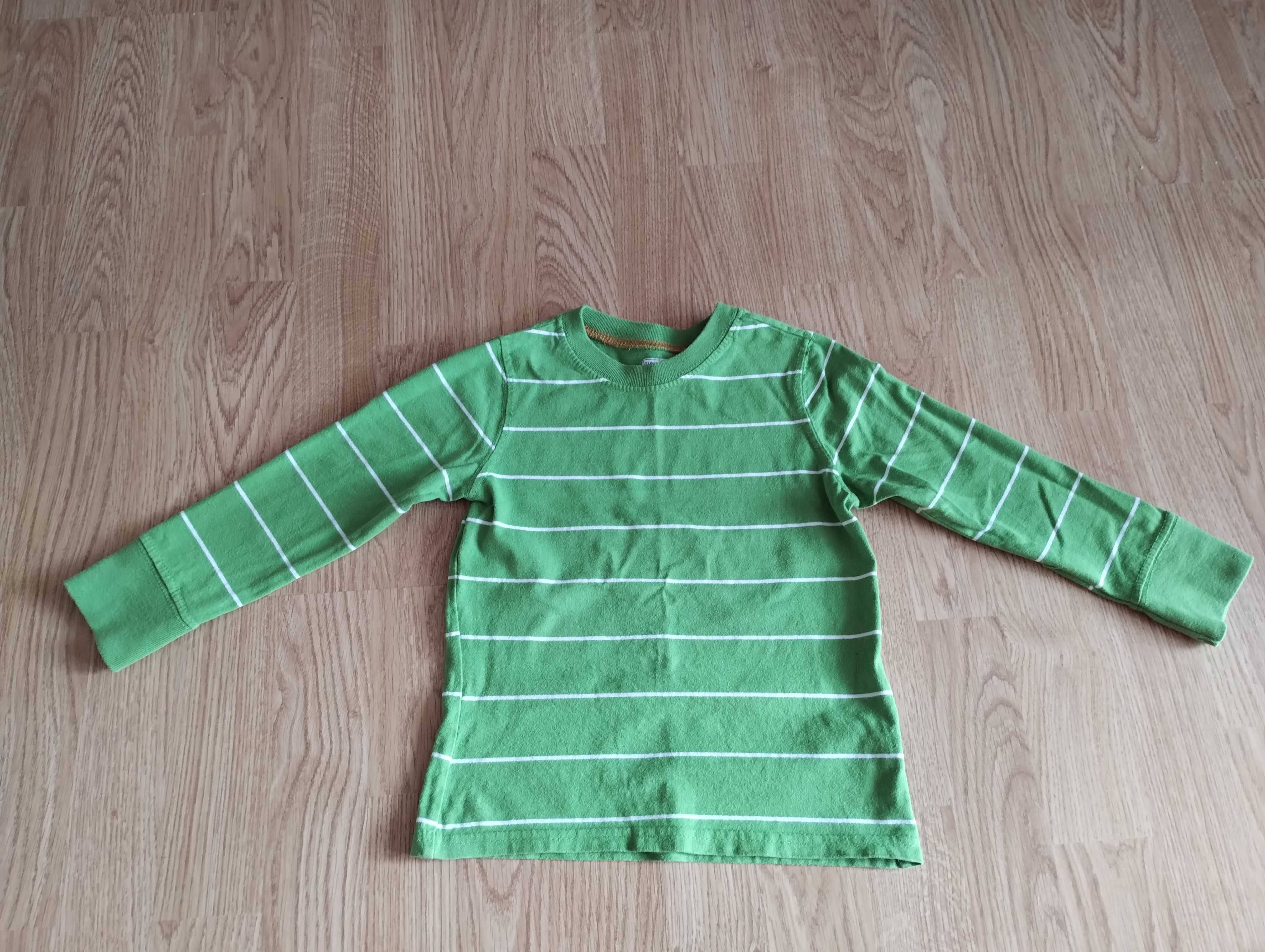 T shirt longsleeve,bluzka zielona 110 cm długi rękaw bawełna