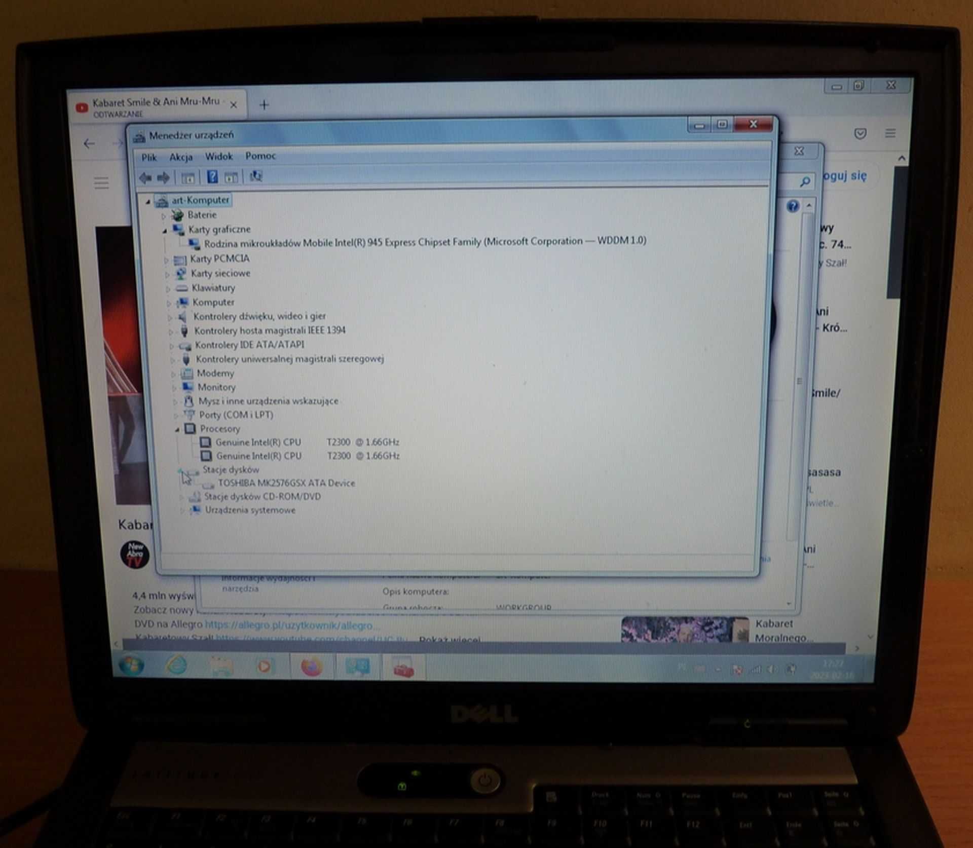 DELL LATITUDE D520 C2D T2300/2/160 z RS232 do diagnostyki samochodu