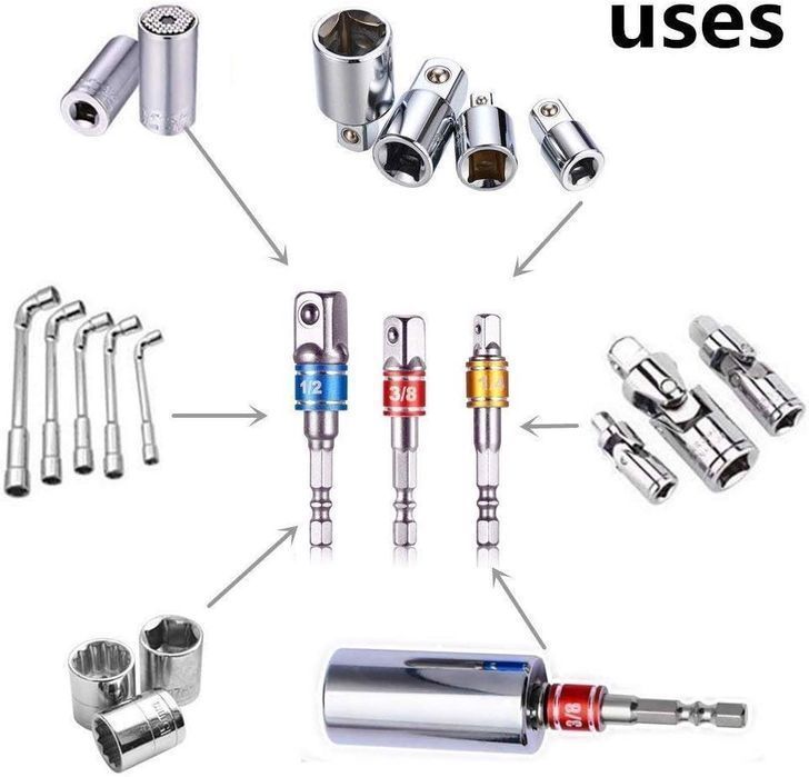 Adapter do kluczy nasadowych Guyiste 3szt