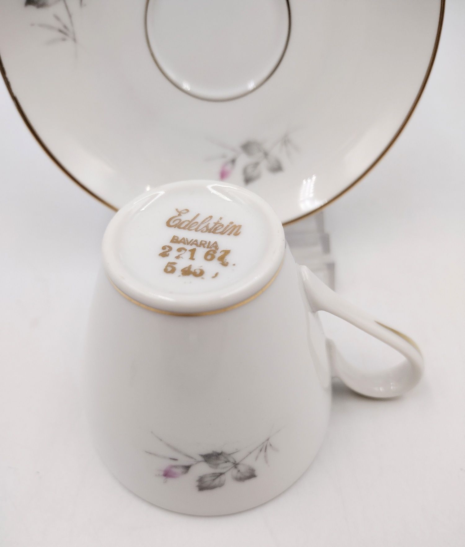 Filiżanka do mokki Edelstein róża biała porcelana vintage loft złocona