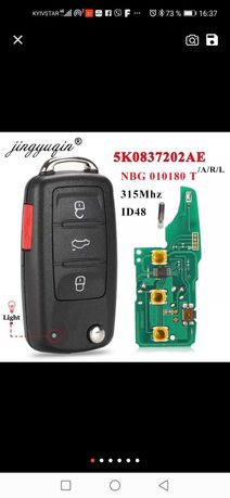 Дистанц. ключ 315МГц,5К0837202АЕ,для VW Jetta,caddy,Golf,Passat и др.