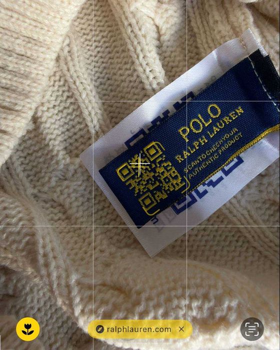 Стильний вʼязаний светр 1/3 замок Polo Ralph Lauren Cream