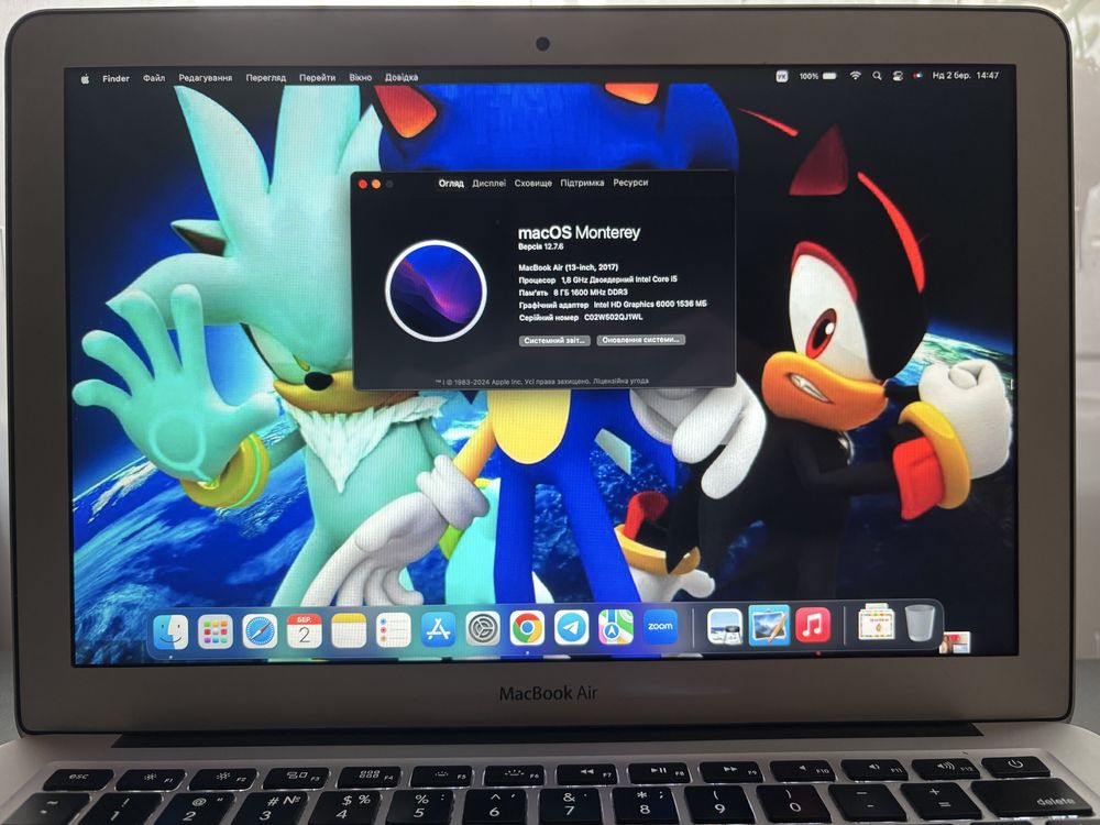 MacBook Air 13" (2017) Core i5 / 8 озу / SSD 128 gb