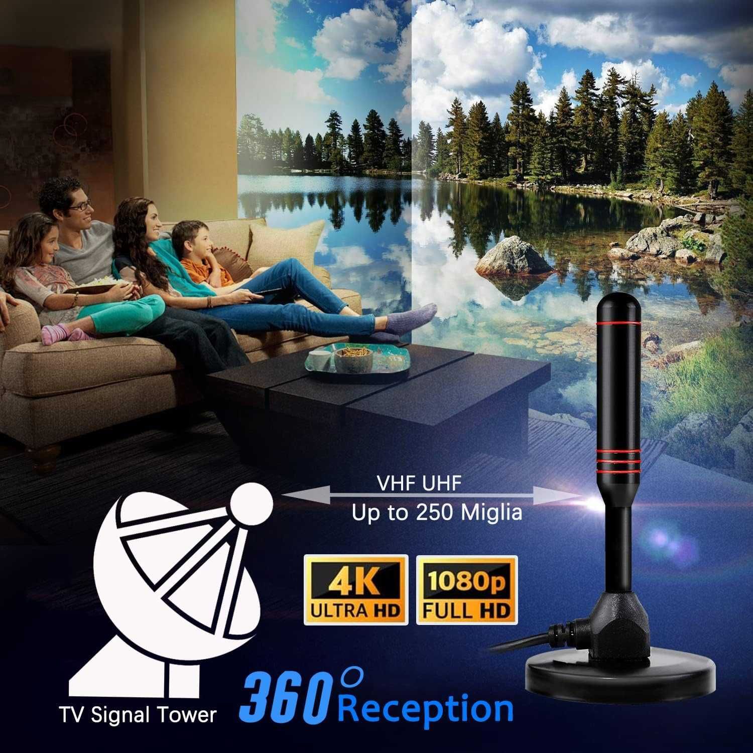 Antena DVB-T/DVB-T2 ze wzmacniaczem