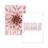 Zestaw plakatów 40x50 cm kwiat belive różowe, do sypialni salonu