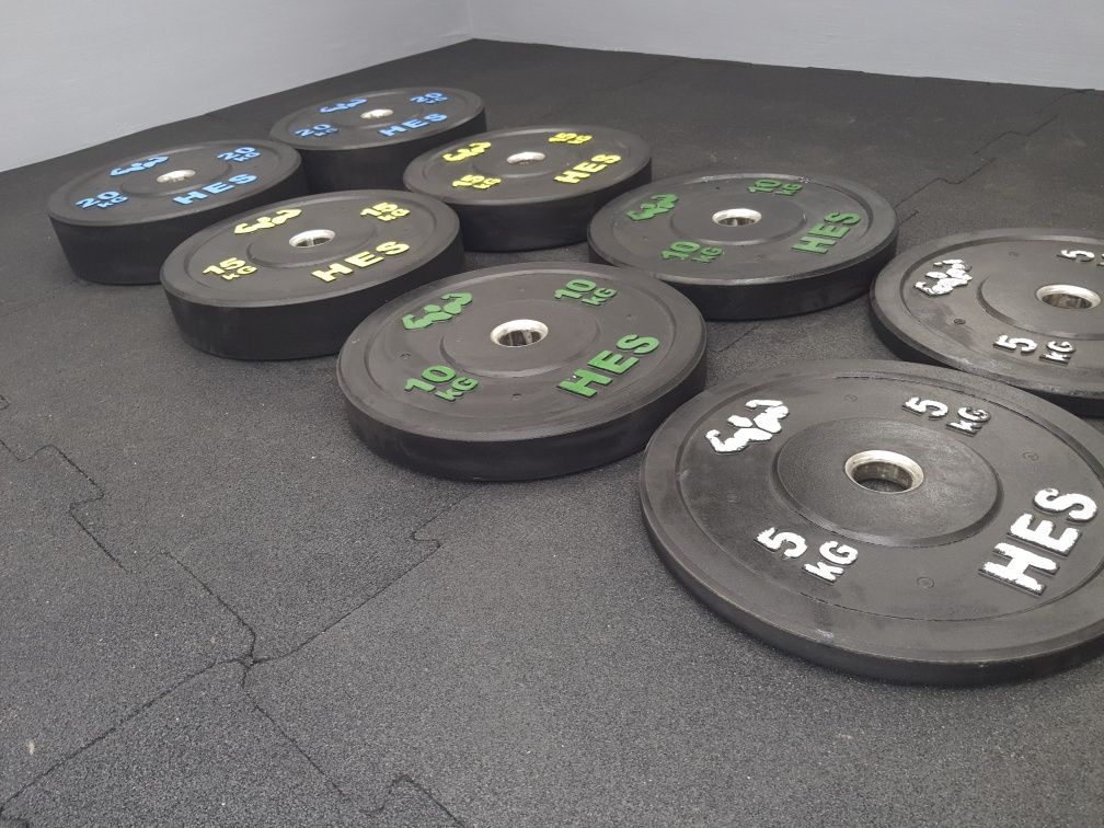 OBCIĄŻENIE OLIMPIJSKIE HES  Bumper - 210 KG - fi 51 mm + 2 x wieszaki