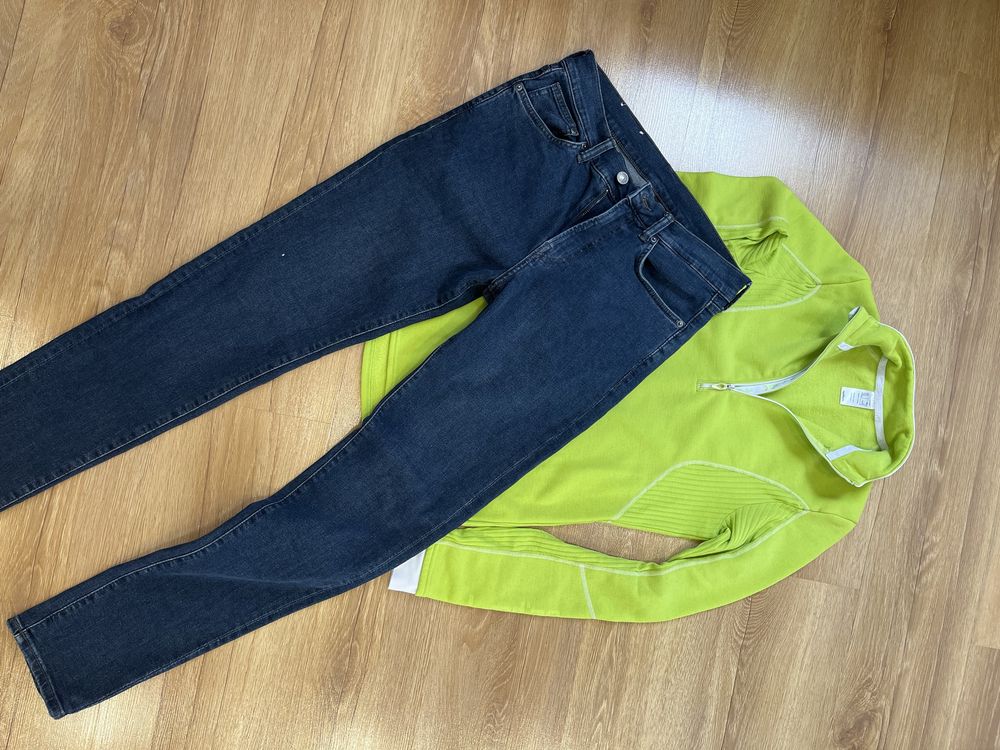 Zestaw . jeansy H&M nowe i bluza wedze narty . 170