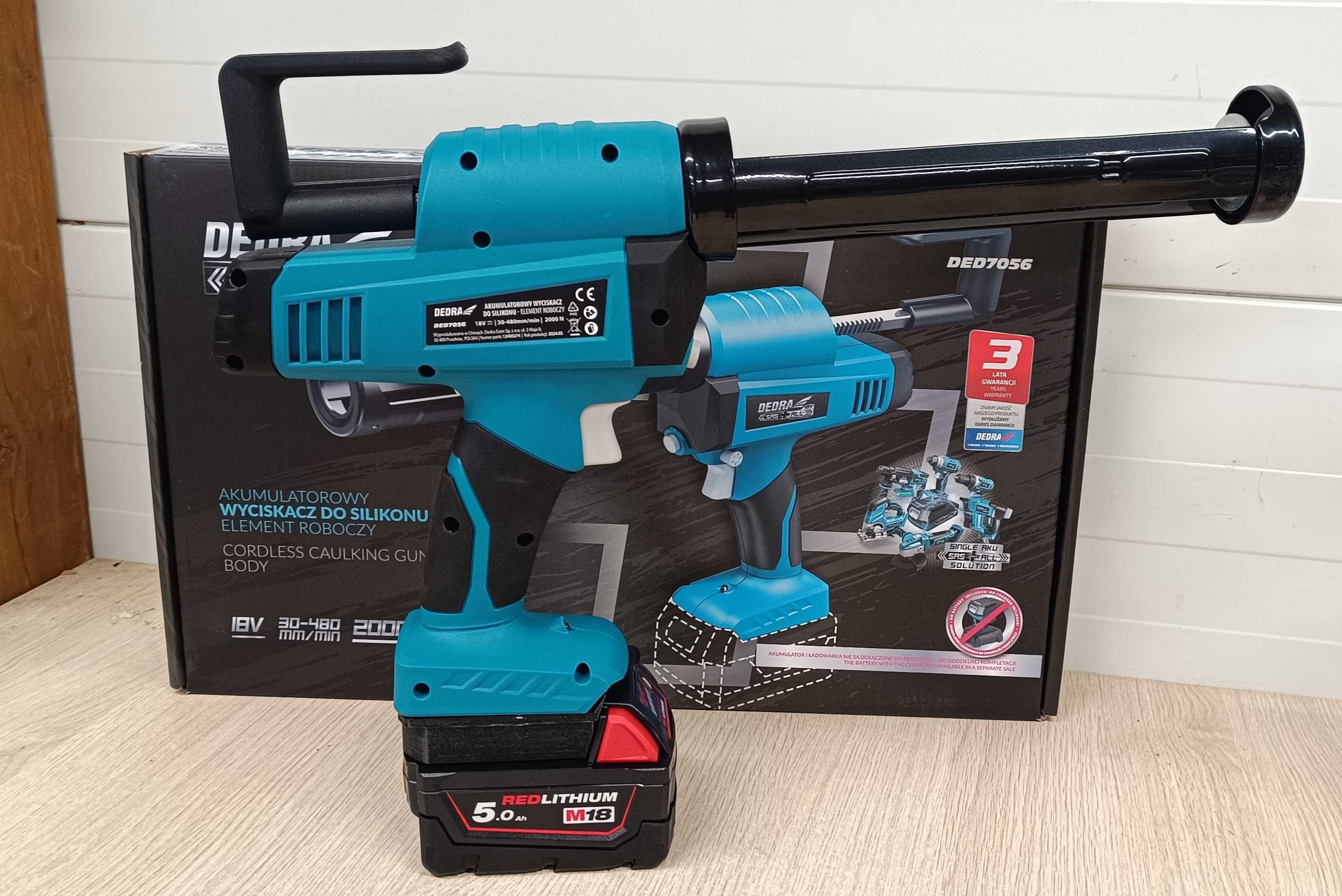 Wyciskacz do sylikonu 18V Dedra Adapter Dewalt Milwaukee Makita