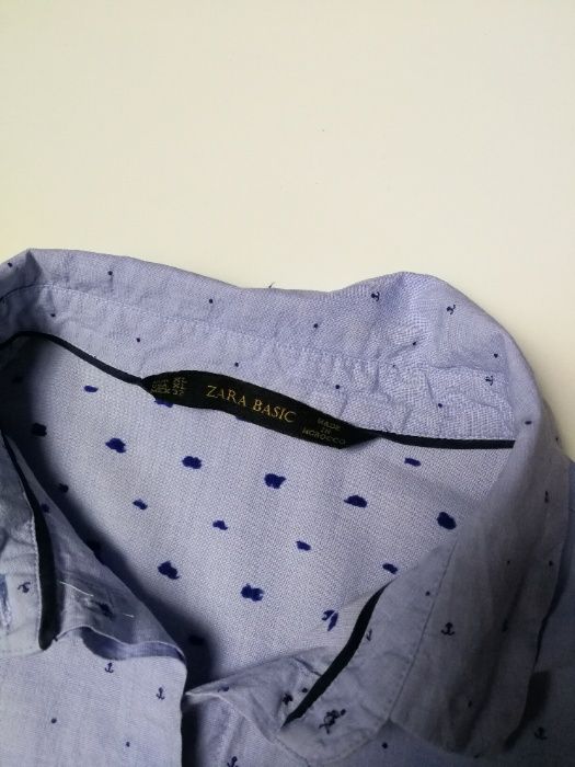 KOSZULA damska ZARA niebieska KOTWICE r. L / XL