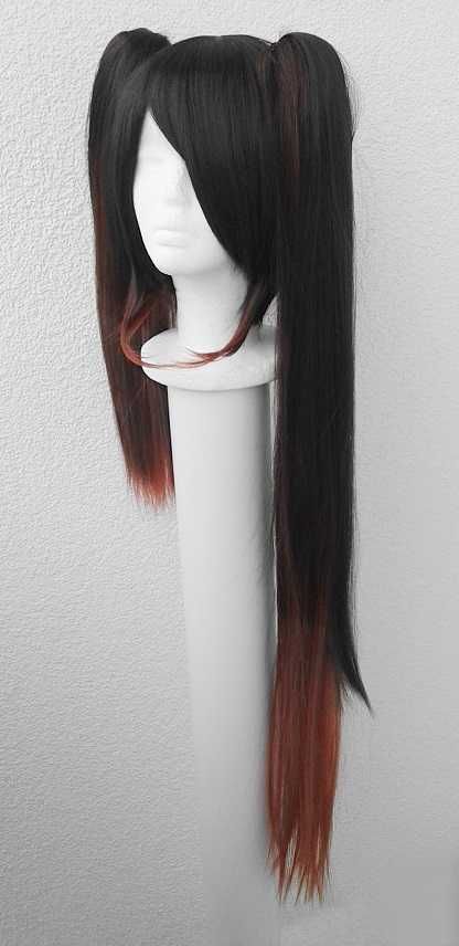 Tokisaki Kurumi Date a Live Peruka czarna z kitkami cosplay wig