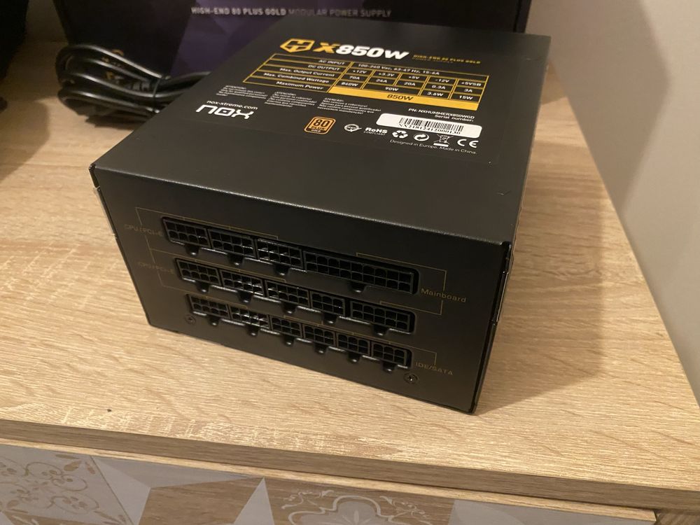 Fonte de Alimentação ATX Nox Hummer X 850W 80 Plus Gold Full Modular