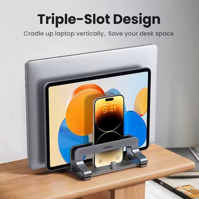 Підставка для ноутбука UGREEN Vertical Laptop Stand Triple slots