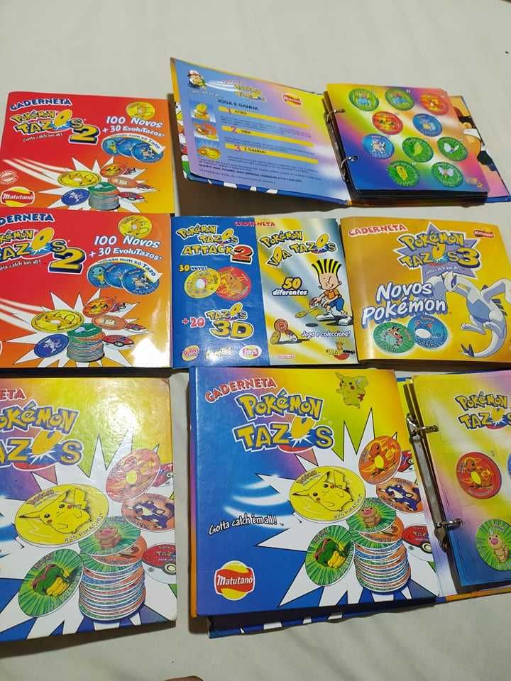 Cadernetas de Tazos Pokemon bastantes