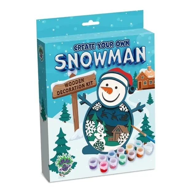 Zestaw do tworzenia obrazów z drewna - Bałwan. Splat Planet