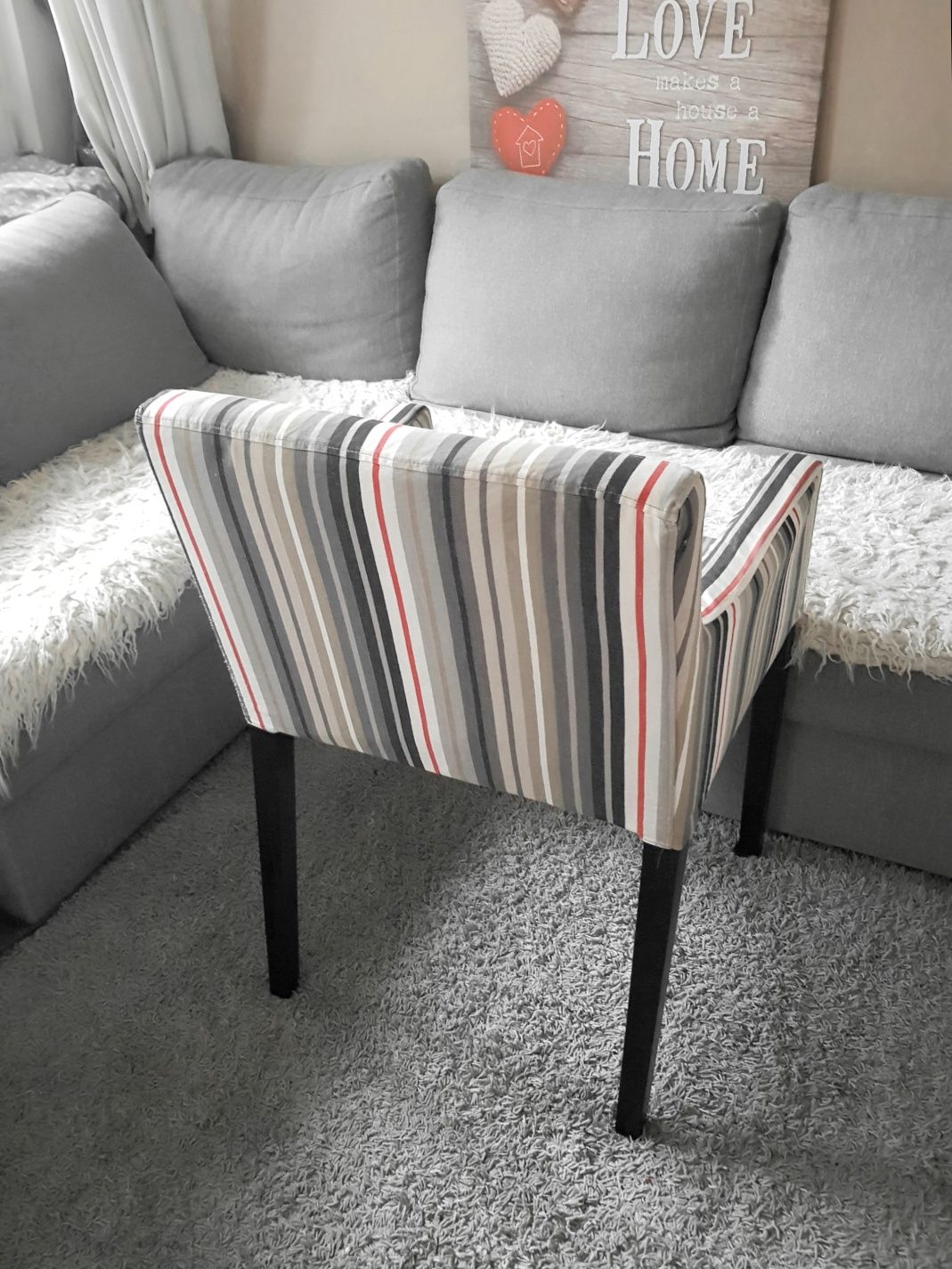 FOTEL IKEA NILS / drewniany + pokrowiec / krzesło jak Ikea Marenas