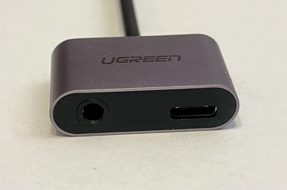 Аудіо перехідник адаптер UGREEN 2в1 USB Type-C, AUX 3.5 mm з зарядкою