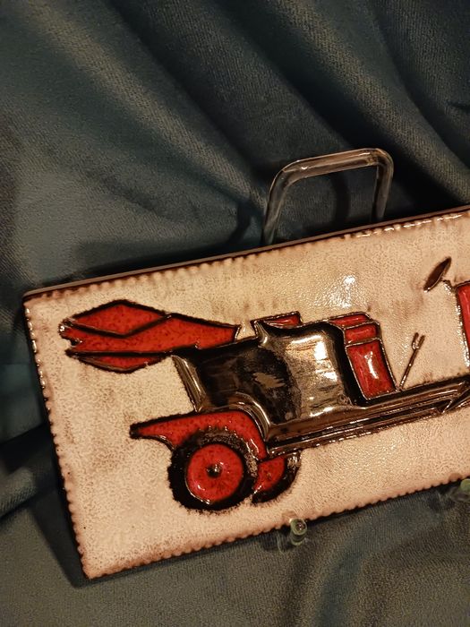 Plakieta ścienna ceramika auto Vintage