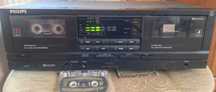 Dwu kasetowy deck Philips FC630 do wieży. Pięknie gra