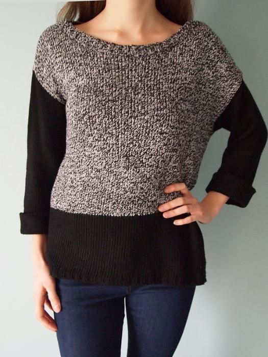 Szaro-czarny sweterek Atmosphere 38 M 36 S oversize sweter siwy szary