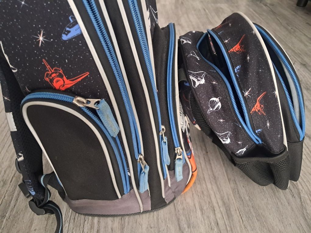 Tornister Plecak Bambino piórnik plecaczek Space kosmos rakieta odblas