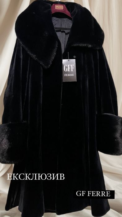 Оригінал! Норкова шуба пальто GF Ferre велюрова норка 95 см р.44-46-48