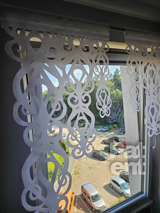 Firana panele ekranowe 60x100 cm żakardowe 2 sztuki na okno białe
