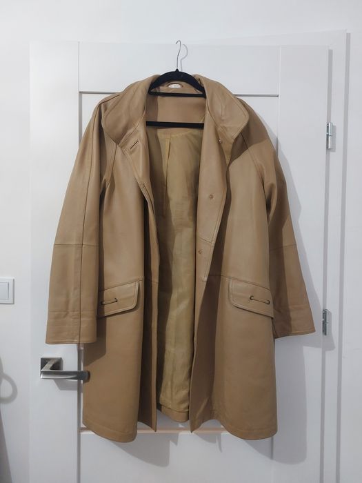 Kurtka skórzana VINTAGE beżowa roz. 42