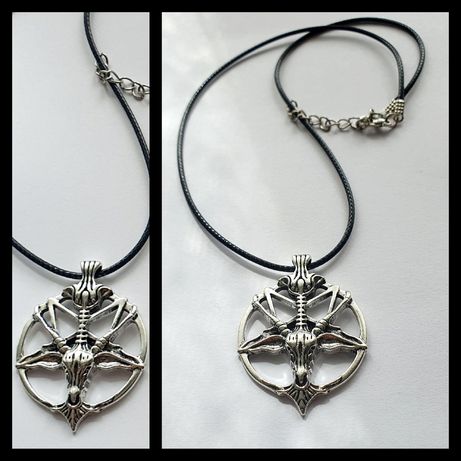 Naszyjnik wisiorek amulet pentagram szatan rock muzyka