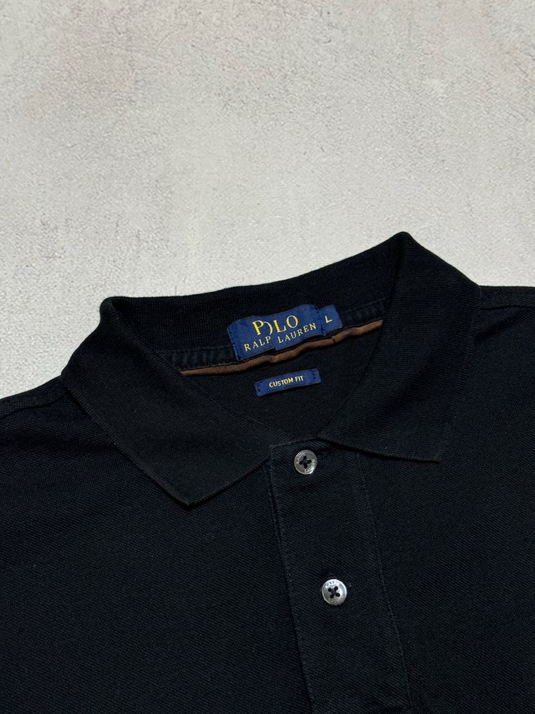 Поло футболка чорна чоловіча Polo Ralph Lauren big logo оригінал